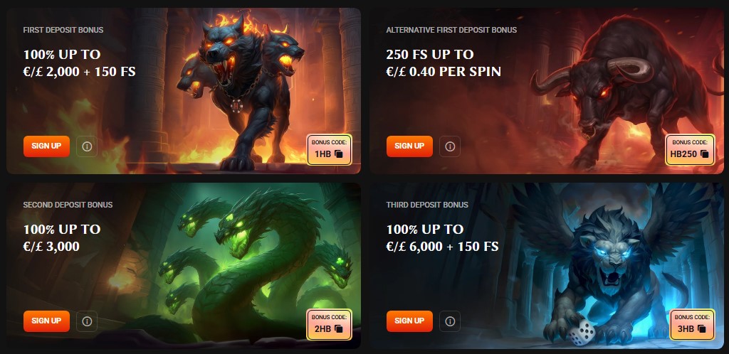 HadesBet casino bonuses